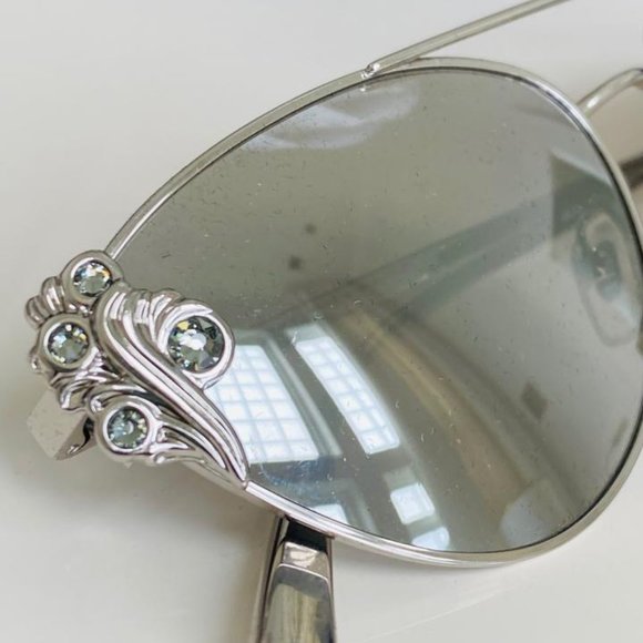Versace Women Silver with Crystals Sunglasses